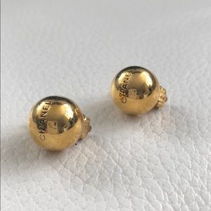 Authentic Chanel Golden small ball earrings